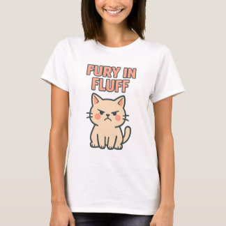 Angry Cat Cartoon Design T-Shirt