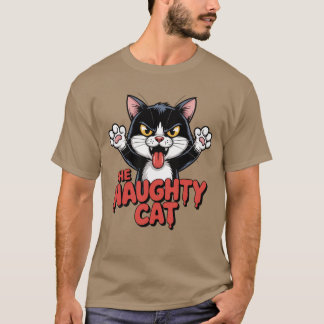 Angry Cat Cartoon The Naughty Cat Graphic T-Shirt