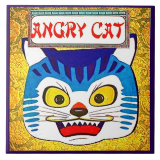 Angry Cat Ceramic Tile