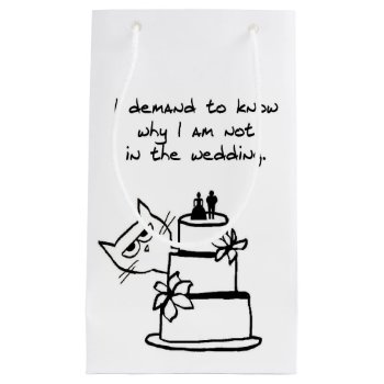 Angry Cat Crashes The Wedding - Funny Gift Bag by FunkyChicDesigns at Zazzle