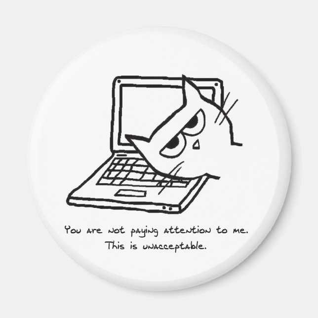 Angry Cat Demands Attention - Funny Cat Magnet (Front)