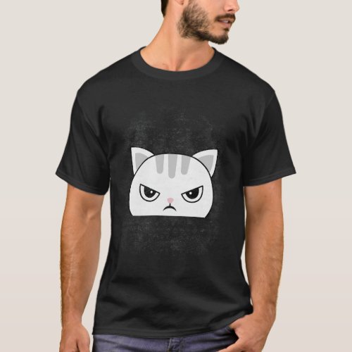 Angry Cat Face T_Shirt