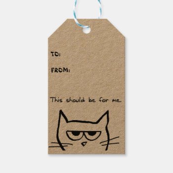 Angry Cat Gift Tags by FunkyChicDesigns at Zazzle
