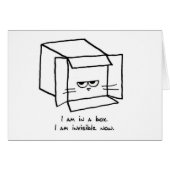 Angry Cat Hides in a Box - Funny Cat Card (Front Horizontal)