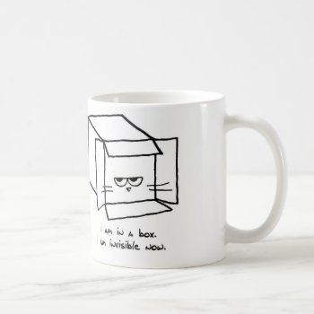Angry Cat Hides In A Box - Funny Cat Coffee Mug by FunkyChicDesigns at Zazzle