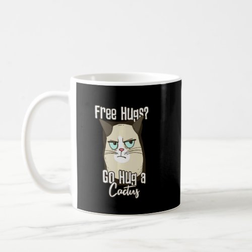Angry Cat Hug A Cactus  Coffee Mug