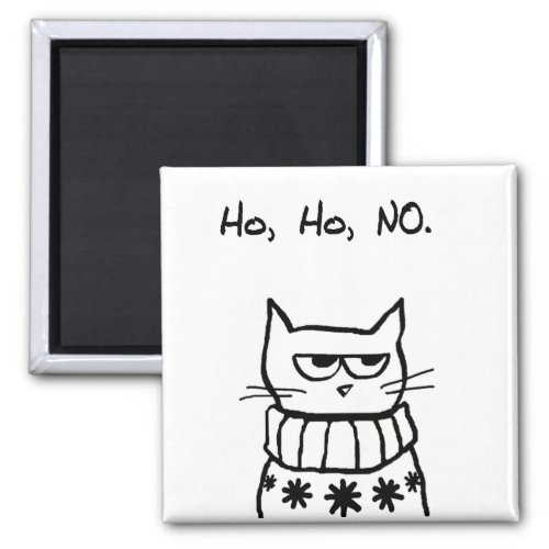 Angry Cat in a Christmas Sweater _ Funny Cat Magnet