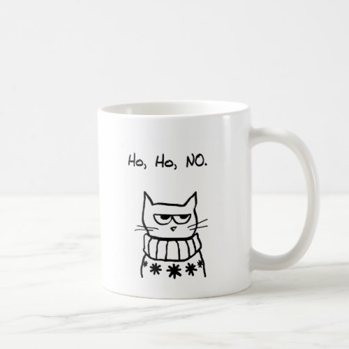 Angry Cat in a Christmas Sweater _ Funny Cat Xmas Coffee Mug