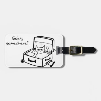 Angry Cat In Suitcase - Funny Gift For Travelers Luggage Tag by FunkyChicDesigns at Zazzle