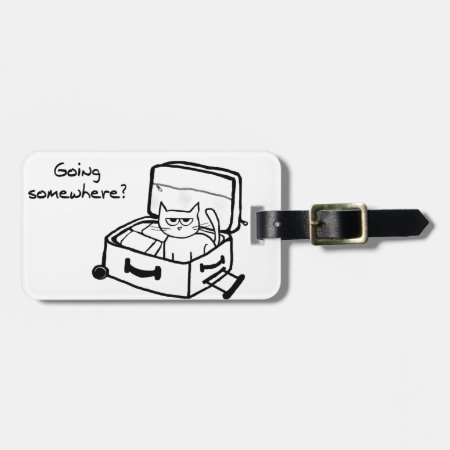Angry Cat In Suitcase - Funny Gift For Travelers Luggage Tag