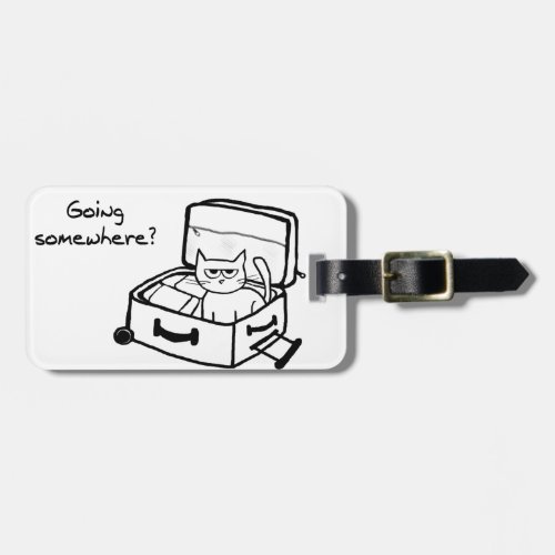 Angry Cat in Suitcase _ Funny Gift for Travelers Luggage Tag