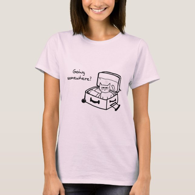 Angry Cat in Suitcase - Funny Gift for Travelers T-Shirt (Front)