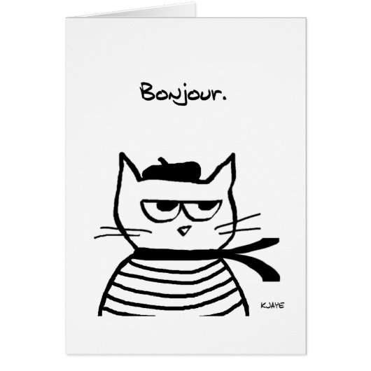 Angry Cat is So Very French Cards (Front)