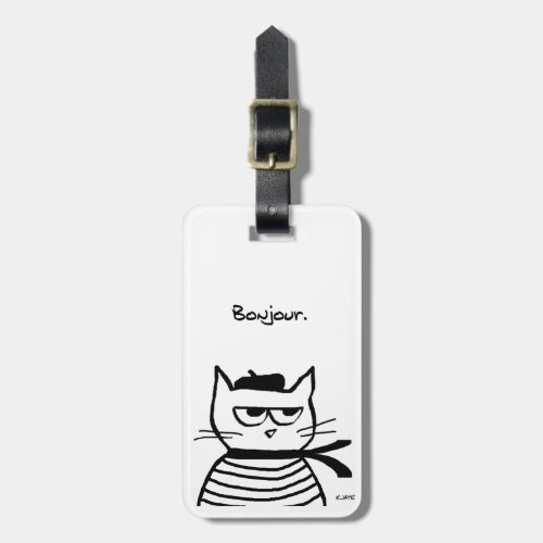 Angry Cat is so very French Luggage Tag