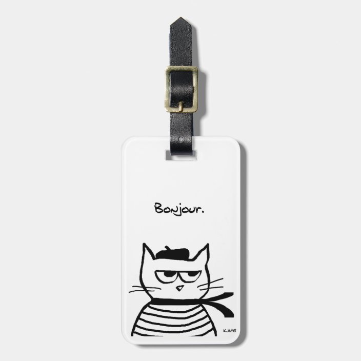 Angry Cat Is So Very French Luggage Tag Zazzle Com