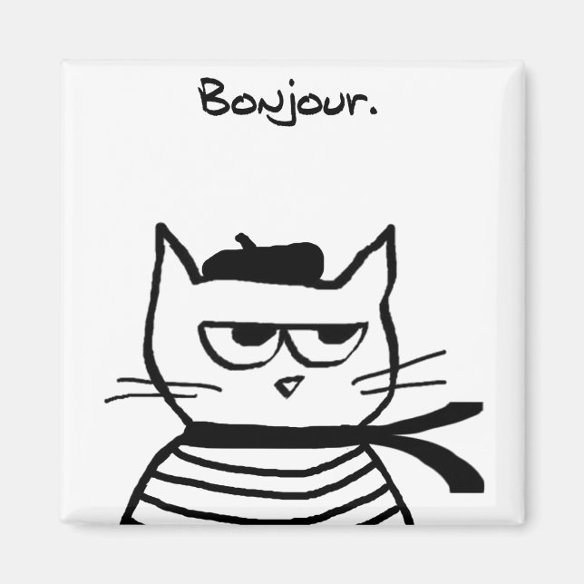 Angry Cat is So Very French Magnet (Front)