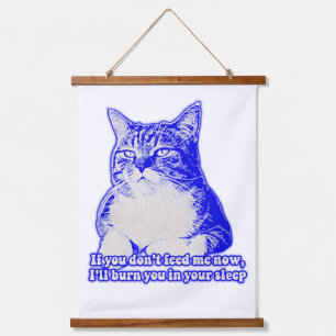 Angry cat meme for cat lovers and cat owners  hanging tapestry