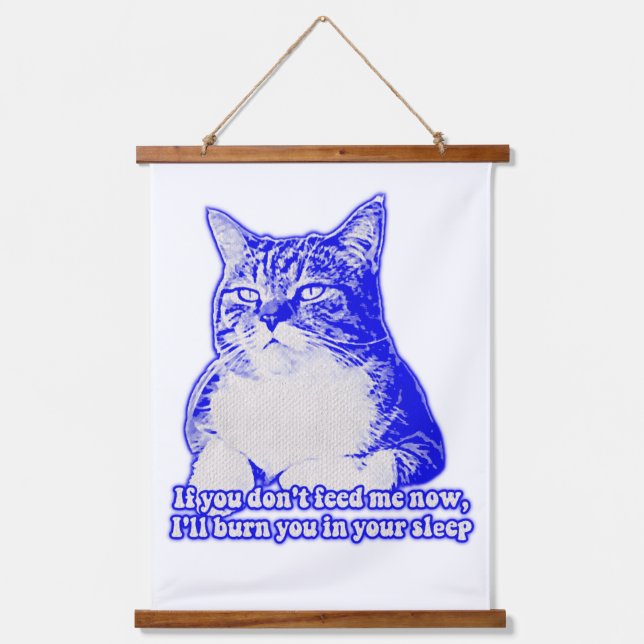 Angry cat meme for cat lovers and cat owners  hanging tapestry (Front)