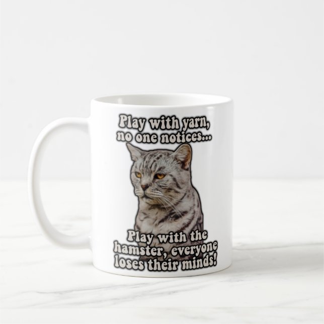 Angry cat meme for cat lovers and kitten owners coffee mug (Left)