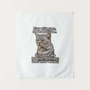 Angry cat meme for cat lovers and kitten owners tapestry