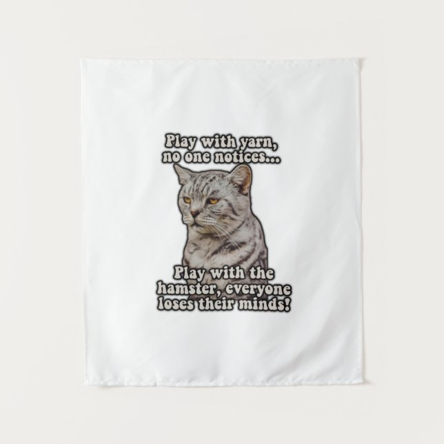 Angry cat meme for cat lovers and kitten owners tapestry (Front)