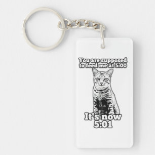 Angry cat meme for cat owners and kitten lovers keychain