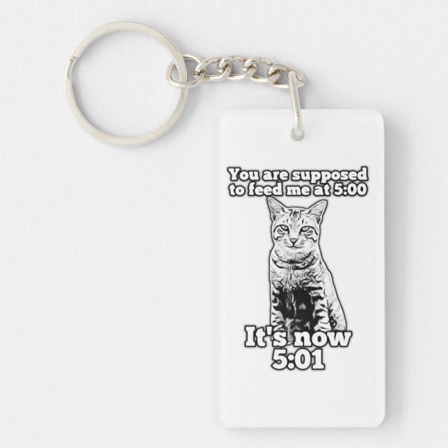 Angry cat meme for cat owners and kitten lovers keychain (Front)