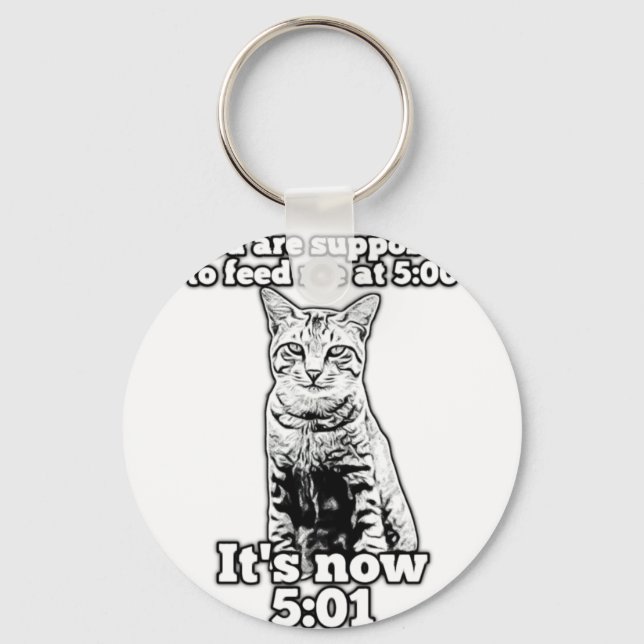 Angry cat meme for cat owners and kitten lovers keychain (Front)