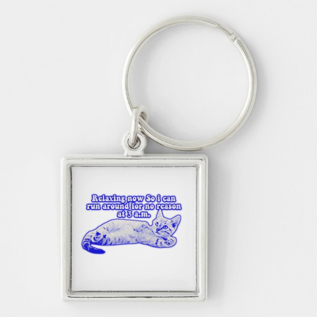 Angry cat meme for cat owners and kitty lovers keychain (Front)