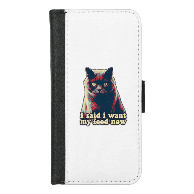 Angry cat meme for cat persons and cat owners iPhone wallet case (Front)