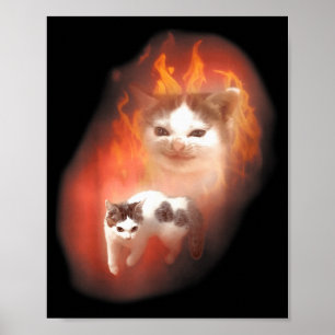 Angry Cat Meme Funny Silly Cat Kitten Lover Humor  Poster