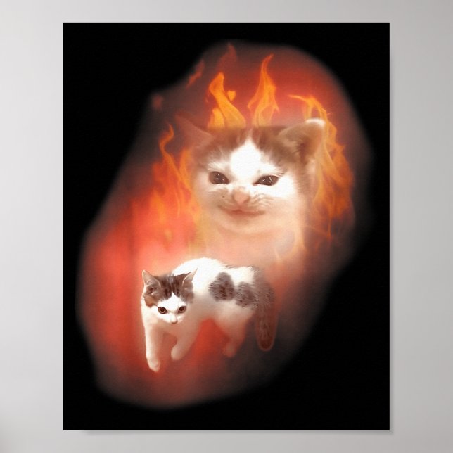 Angry Cat Meme Funny Silly Cat Kitten Lover Humor  Poster (Front)