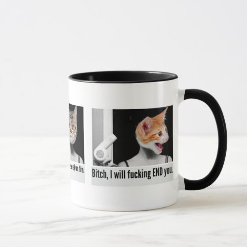 Angry cat mug to threaten people you dont like