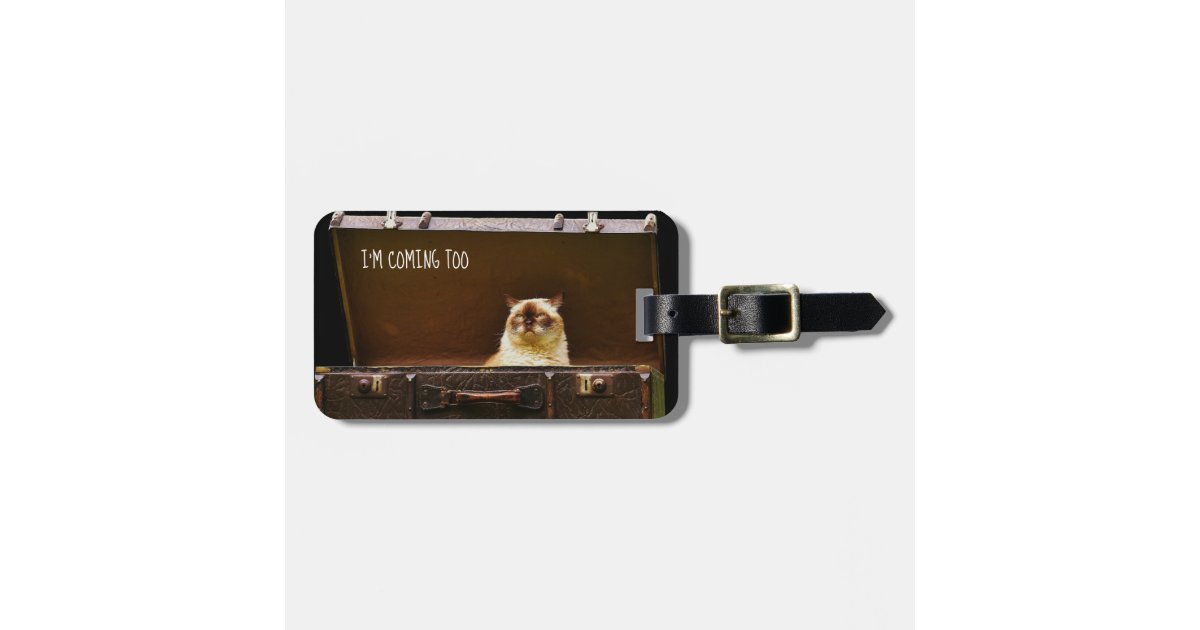 Angry Cat Personalized Luggage Tag Funny Custom 3 Zazzle Com