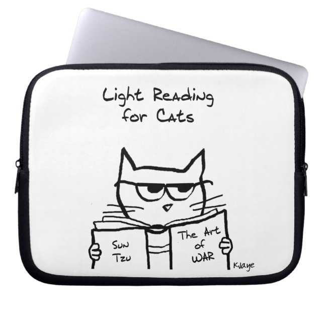 Angry Cat Plots War - Funny Cat Laptop Sleeve (Front)