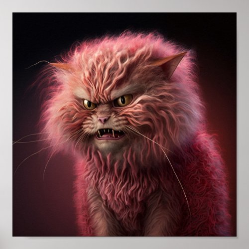 Angry cat  poster