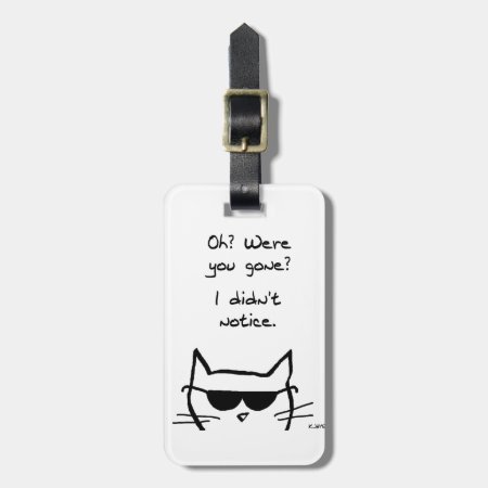 Angry Cat Pouts When You're Gone Luggage Tag