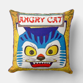 Angry Cat Throw Pillow
