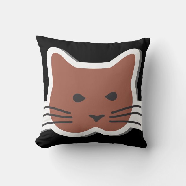 Angry cat throw pillow (Front)