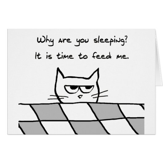 Angry Cat Wants You Out of Bed Cards (Front Horizontal)