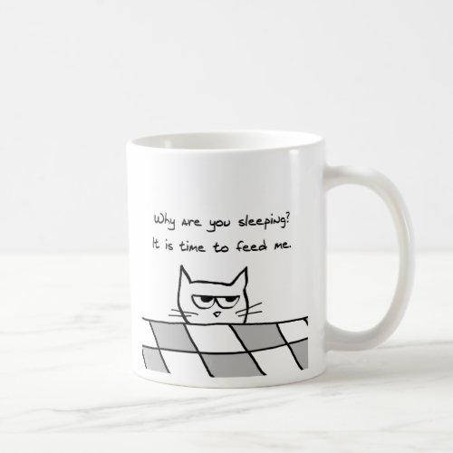 Angry Cat Wants You Out of Bed Coffee Mug