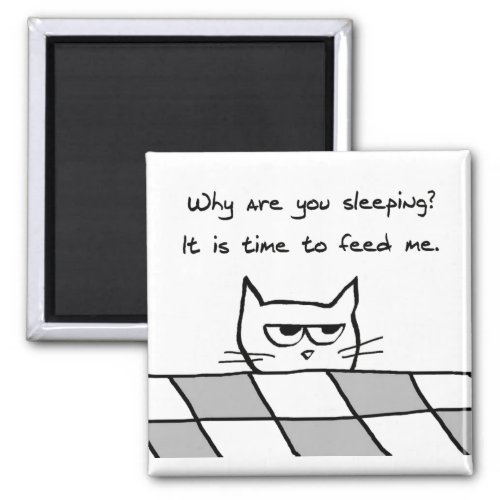 Angry Cat Wants You Out of Bed Magnet