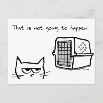 Angry Cat Will Not Be Going To The Vet Postcard by FunkyChicDesigns at Zazzle