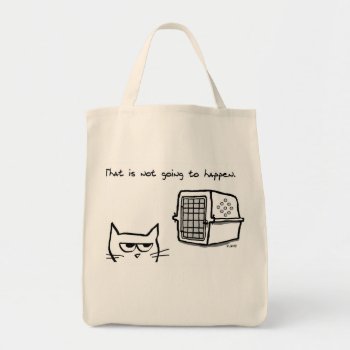 Angry Cat Will Not Be Going To The Vet Tote Bag by FunkyChicDesigns at Zazzle