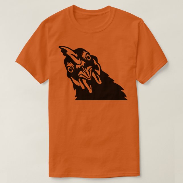 Angry Chicken Face T-Shirt (Design Front)
