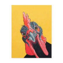 Angry chicken in yellow