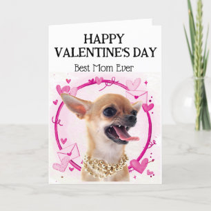 Angry Chihuahua Best Mom Custom Valentines Day Holiday Card