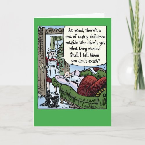 Angry Children Mob Christmas Humor Card