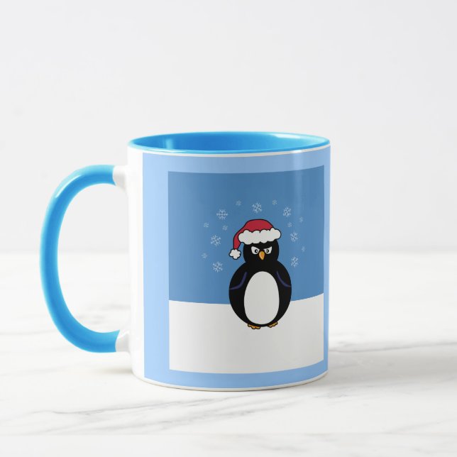 Angry Christmas Penguin Mug (Left)