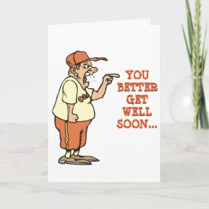 Angry Coach Get Well Soon Card